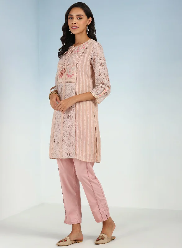 Peach Rachael Kurti with Keyhole Neck