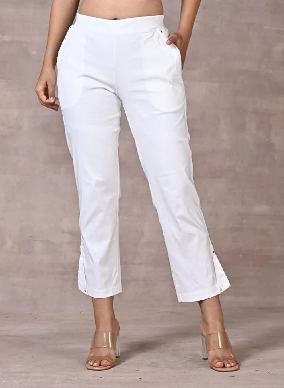 White Capri with Elastic Waist Band