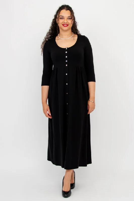 Liane 3/4 Dress, Black, Bamboo