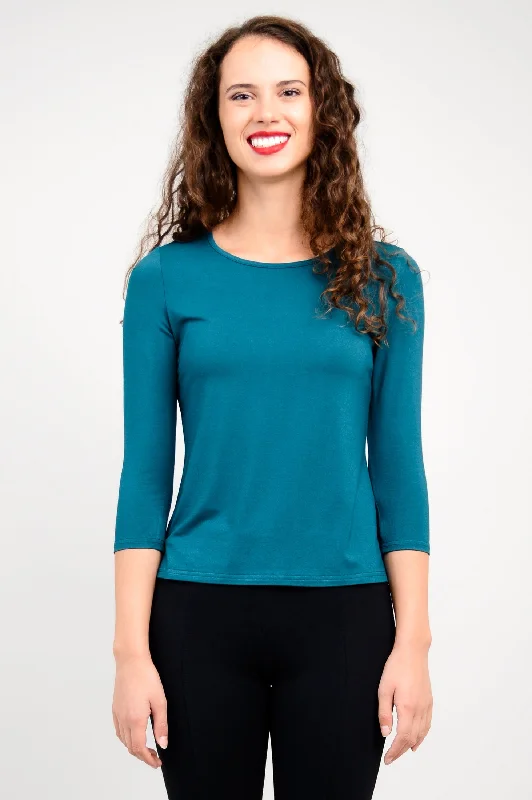 Margorie Top, Teal, Bamboo