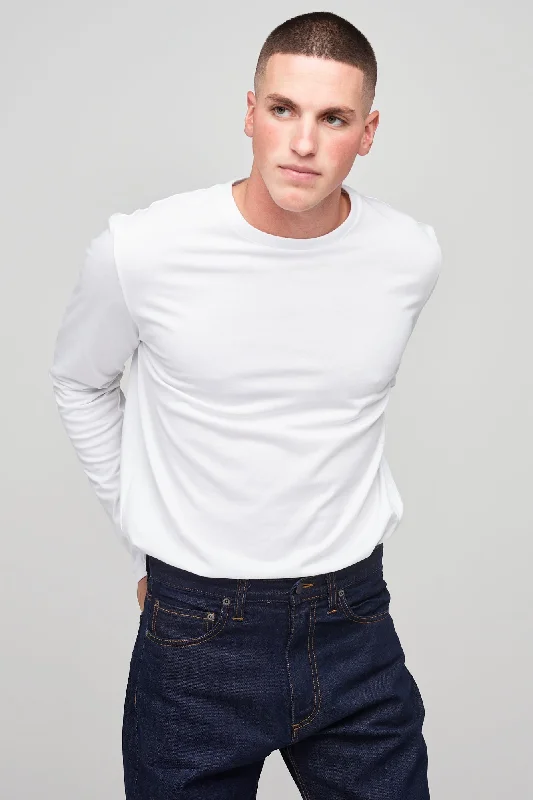 Men's Long Sleeve T Shirt - White