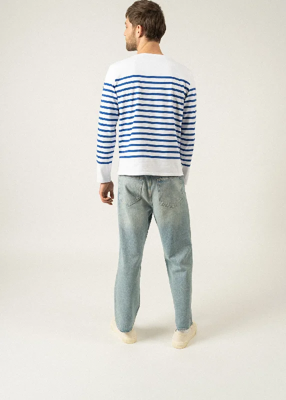 Naval authentic striped sailor shirt - in combed cotton (NEIGE/GITANE)