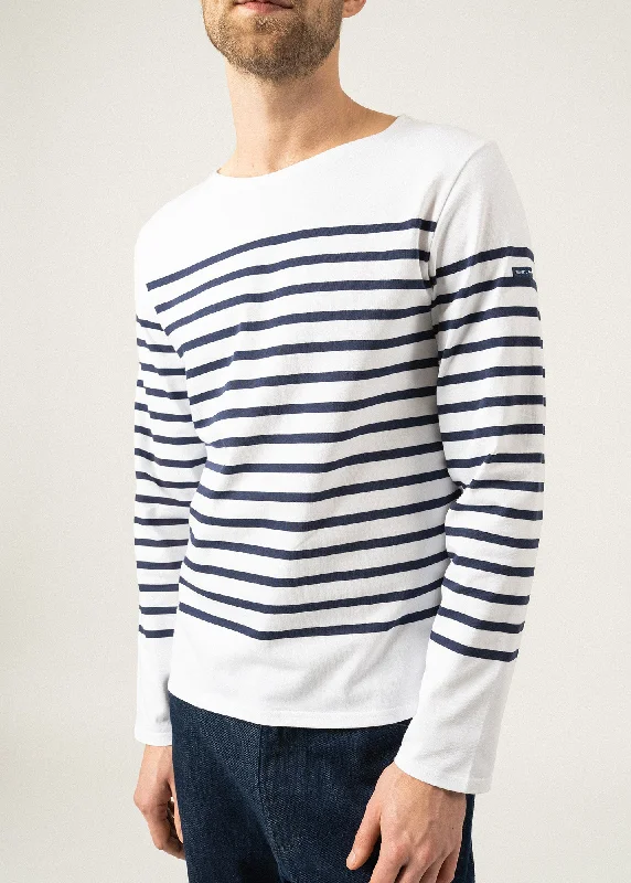 Naval authentic striped sailor shirt - in combed cotton (NEIGE/MARINE)