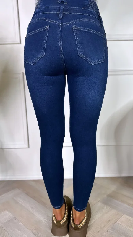 Nonie Dark Blue Push Up High Waisted Jeans