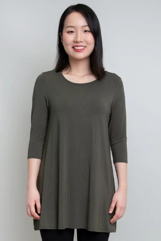 Perfect Tunic, Khaki, Bamboo- Final Sale