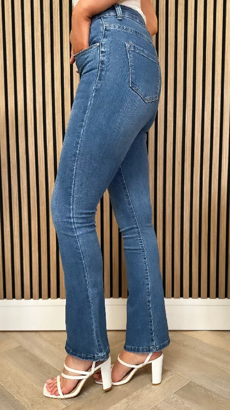 Saria Light Blue Flared Bootcut Jeans