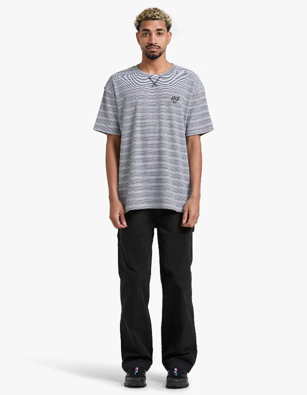 Striped Waffle Relaxed S/S Tee - Ivory