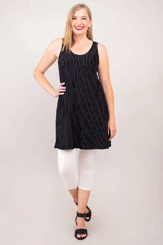 Spirit Dress, BW Pin Stripe, Bamboo