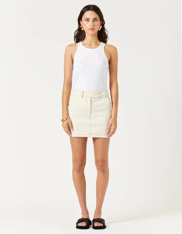 Blake Mini Skirt - Natural/Tobacco