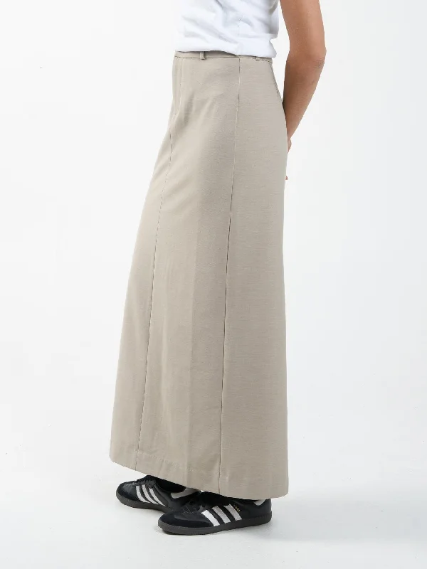 Column Suiting Skirt - Stone