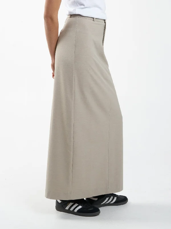 Column Suiting Skirt - Stone