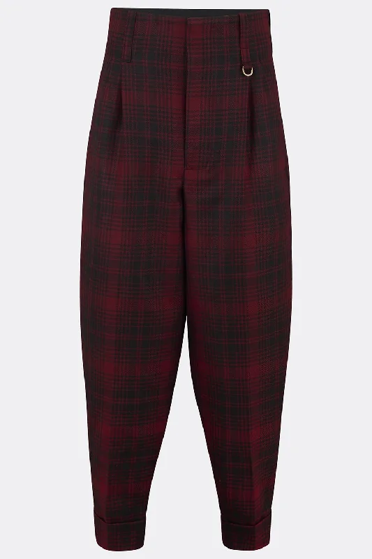 DILLINGER TROUSERS IN RED AND BLACK CHECK