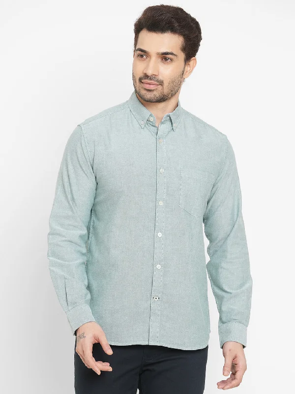 Men's Oxford Mint Cotton Regular Fit Shirt