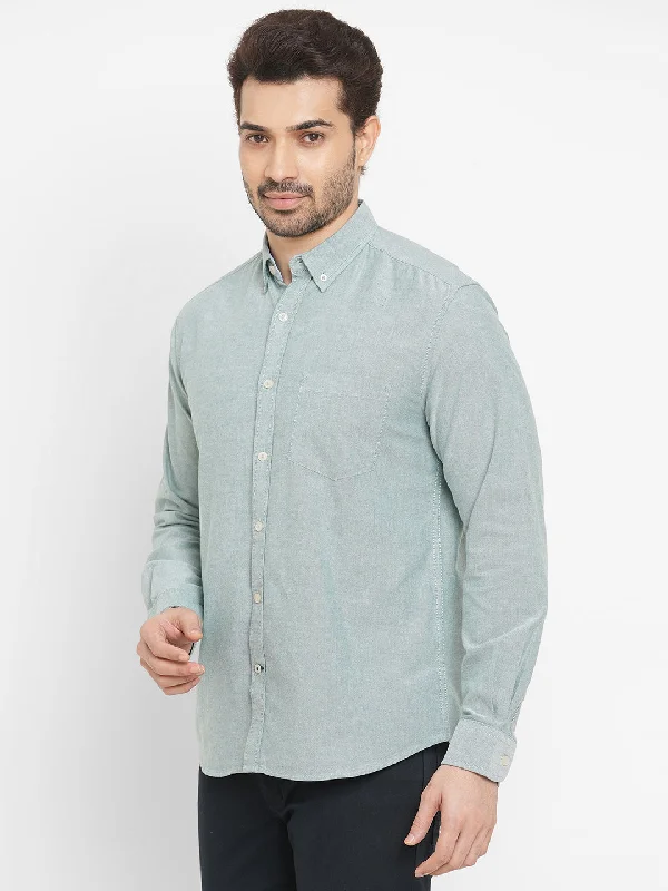 Men's Oxford Mint Cotton Regular Fit Shirt