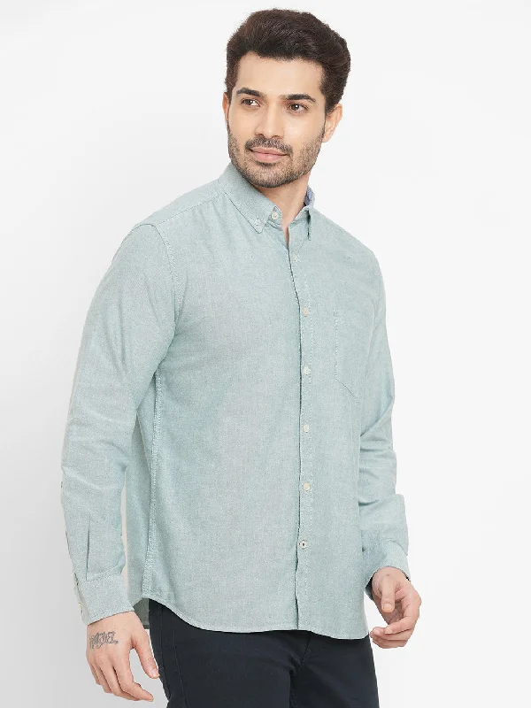 Men's Oxford Mint Cotton Regular Fit Shirt