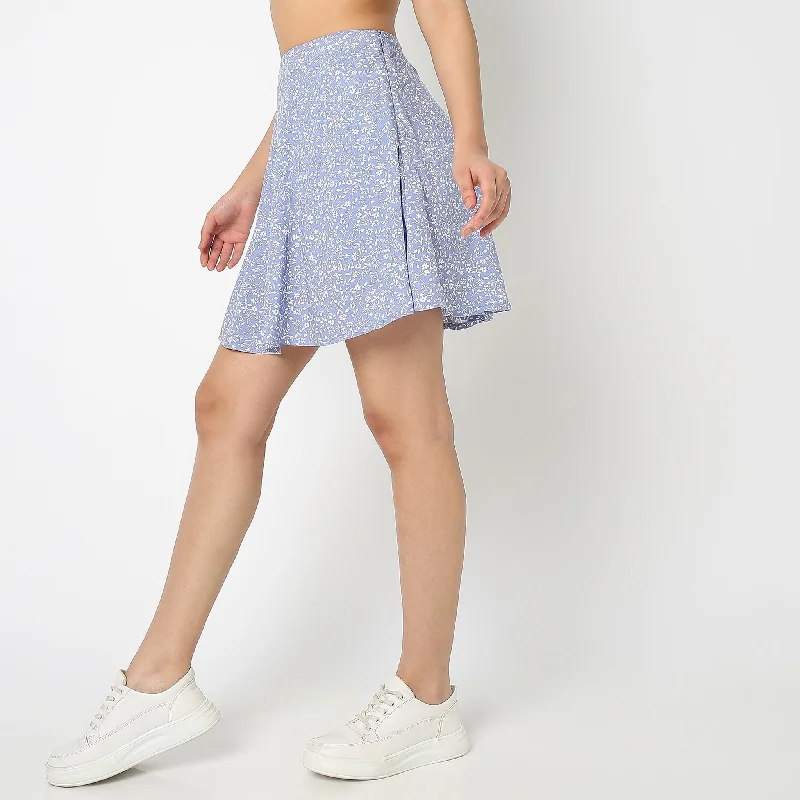 Regular Fit Floral High Rise Skirt