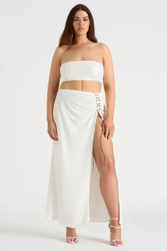 THE DRAPED SKIRT - WHITE