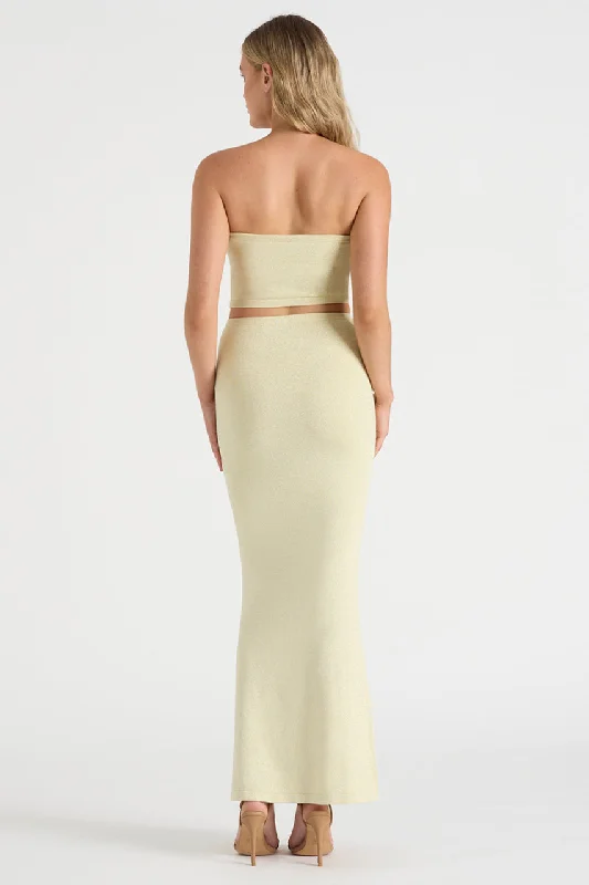 THE LUREX MAXI SKIRT - BUTTER