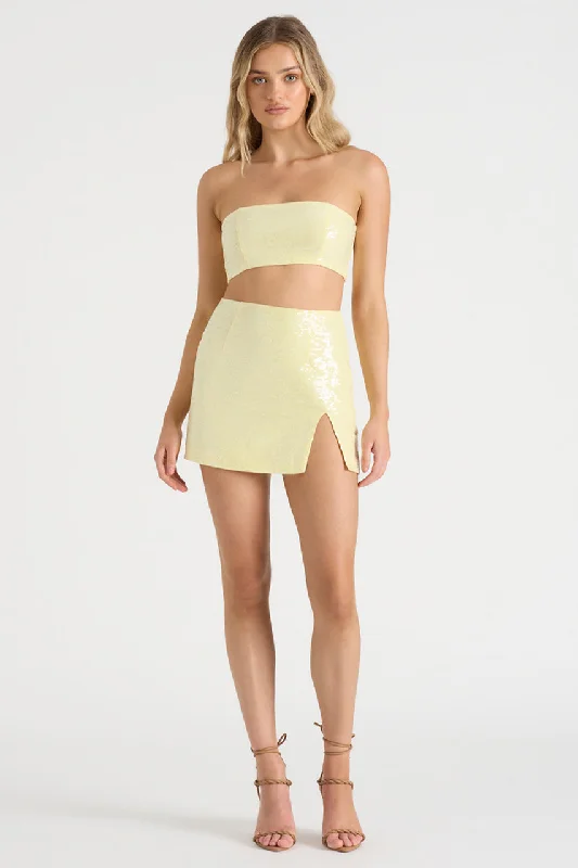 THE SEQUIN SKIRT - BUTTER