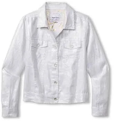 Tommy Bahama Women's Shimmer Two Palms Linen Jacket - White