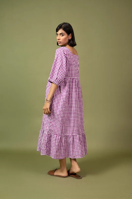 CHECKERED LONG DRESS