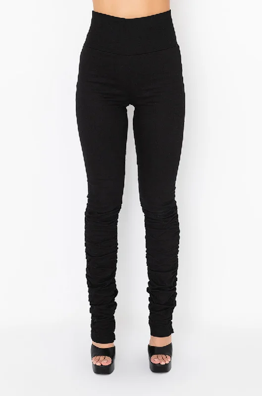 X.O HIGH RISE STACKED DENIM BLACK