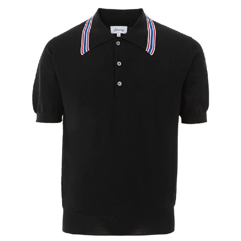 Brioni Black Wool Polo Shirt