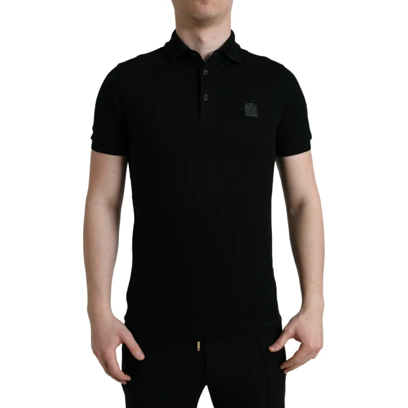 Dolce & Gabbana Elegant Black Cotton Polo Shirt