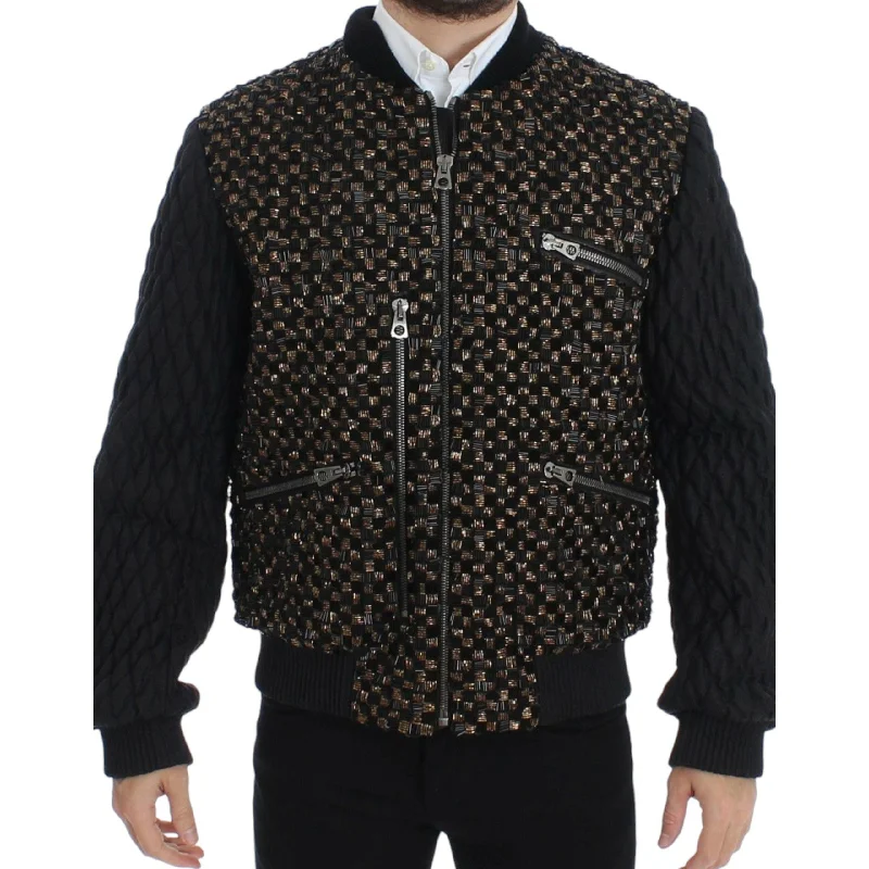 Dolce & Gabbana Elegant Black Sequined Designer Jacket