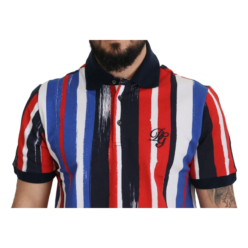 Dolce & Gabbana Elegant Striped Cotton Polo T-shirt