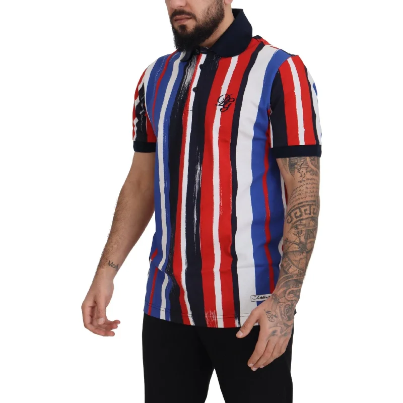 Dolce & Gabbana Elegant Striped Cotton Polo T-shirt