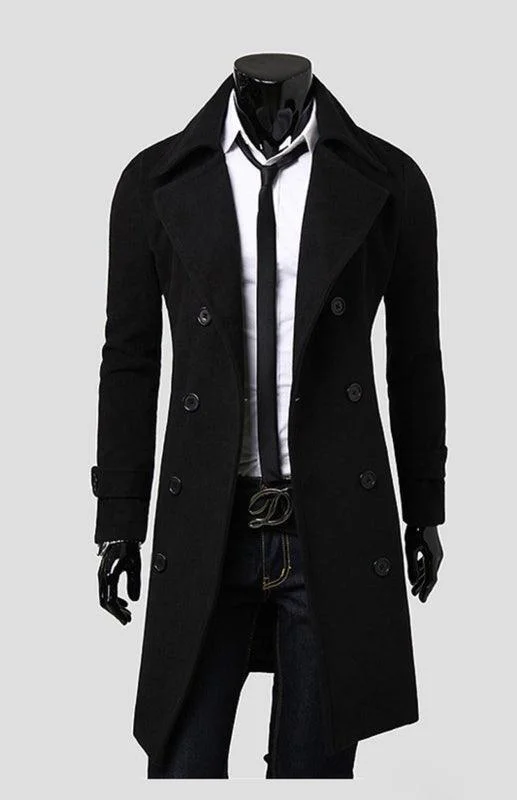 Double Breasted  Wool Men Winter Coat