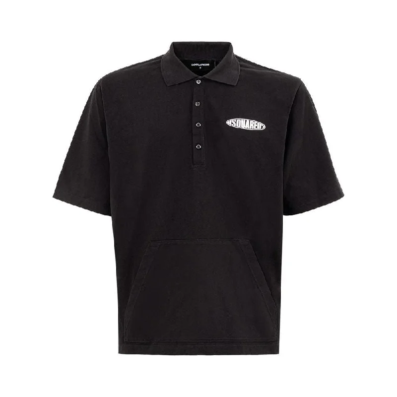 Dsquared² Sleek Black Cotton Polo for Modern Men