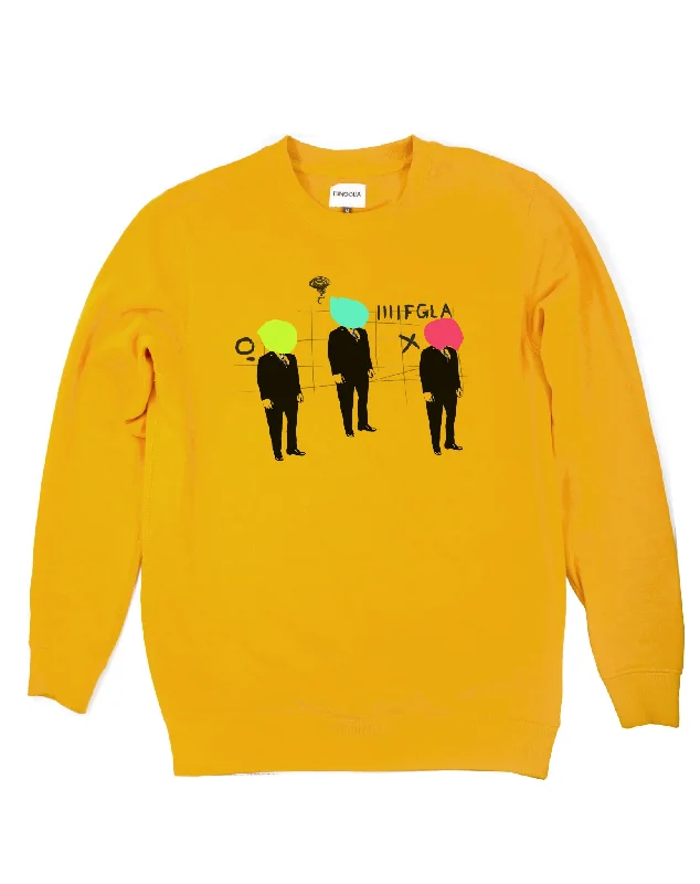 <A 000a001y6a04>  Fungolia Fleece Crew Neck Sweatshirt - Uniform People (Mustard Yellow)