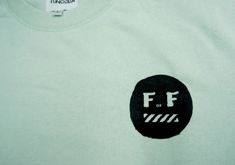 <A 000a001y6a12> Fungolia French Terry Crew Neck Sweatshirt - Fight or Flight (Mint Green)