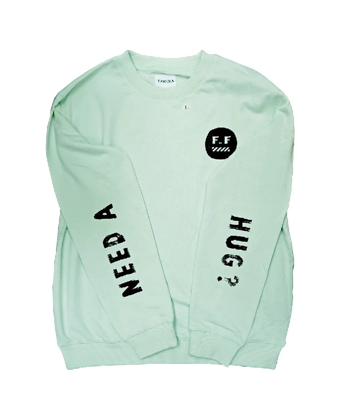 <A 000a001y6a12> Fungolia French Terry Crew Neck Sweatshirt - Fight or Flight (Mint Green)