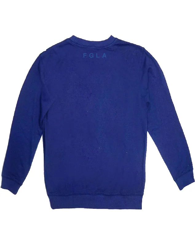 <A 000a001y6a11> Fungolia French Terry Crew Neck Sweatshirt - What Now? (Navy Blue)