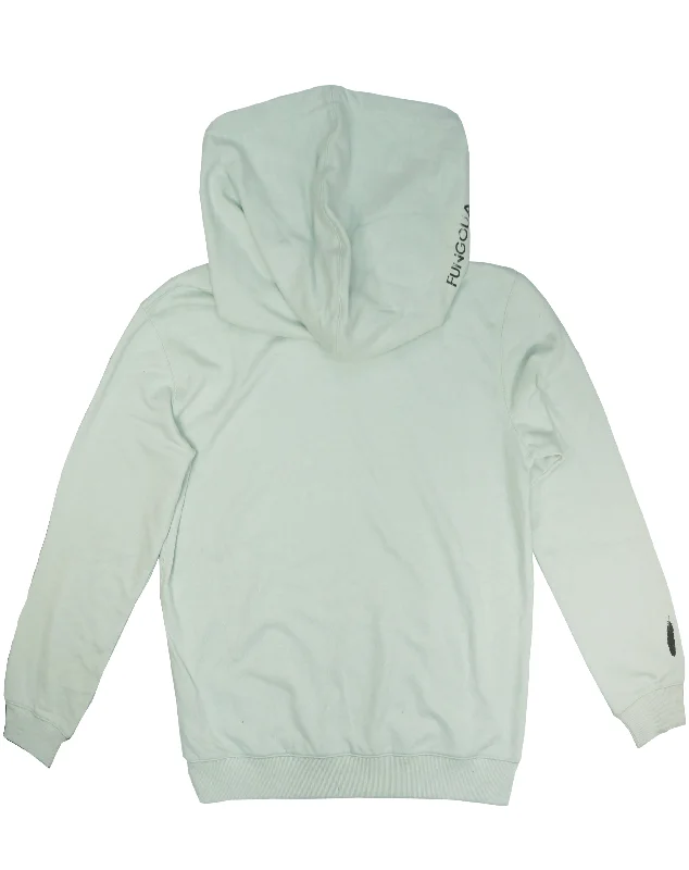 <A 000a001y6c1a>Fungolia Big Hood French Terry Hoodie - Large Feathers (Light Green)