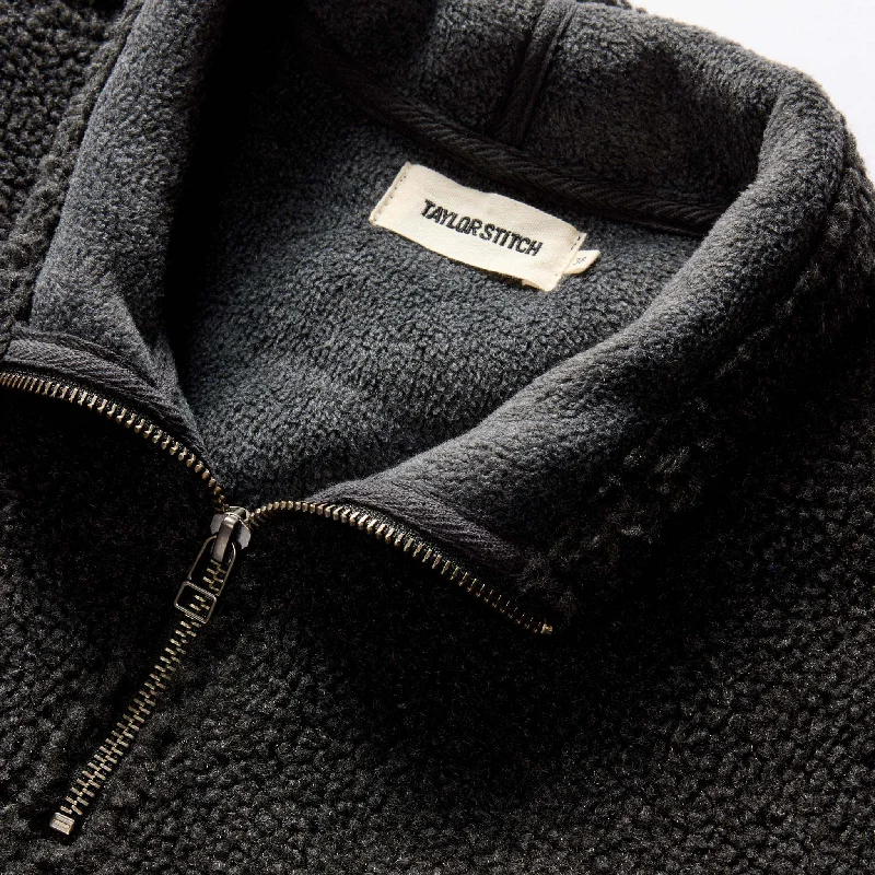 The Nomad Pullover in Charcoal Heather Sherpa