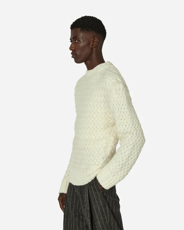 Crochet Knit Sweater Ivory