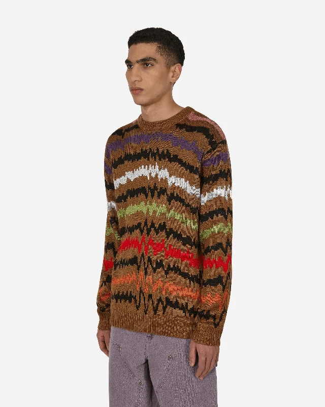 Waves Knitted Sweater Brown