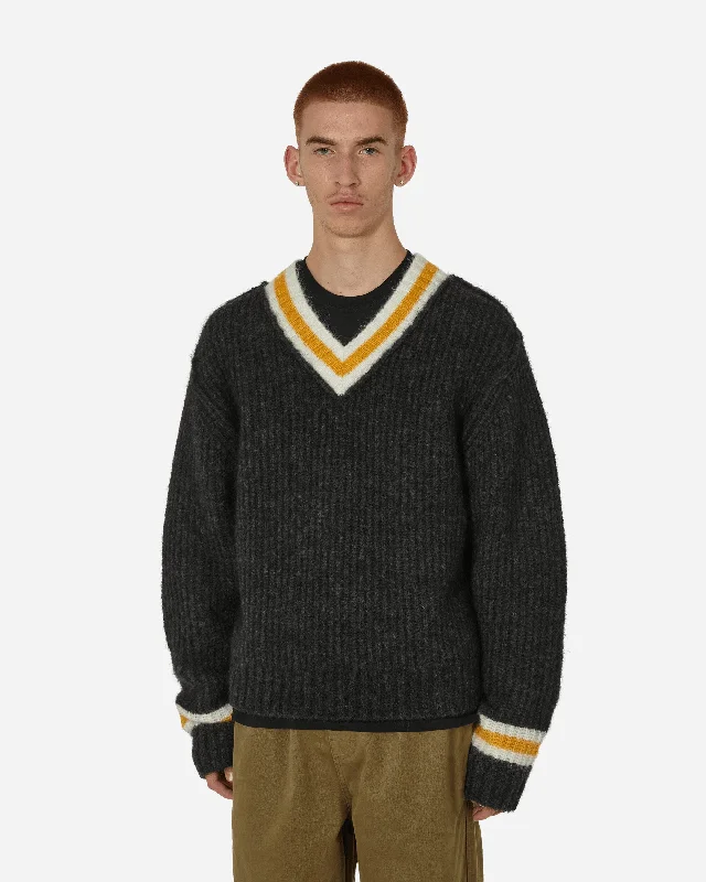 Mohair Tennis Sweater Charcoal