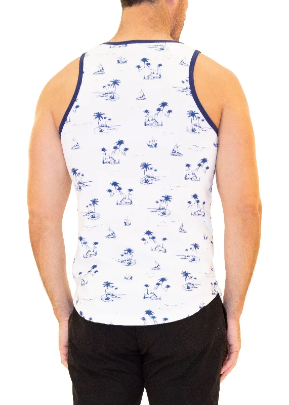 Island Life Graphic Tank White