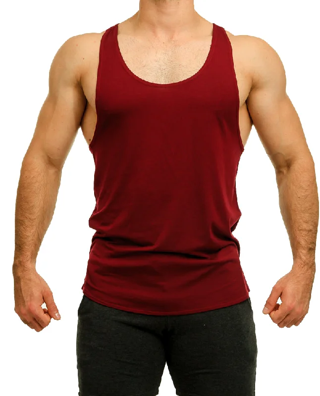 Burgundy Racer Tank Top