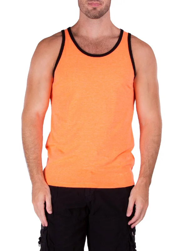 Men's Essentials Cotton Tank Top Neon Orange