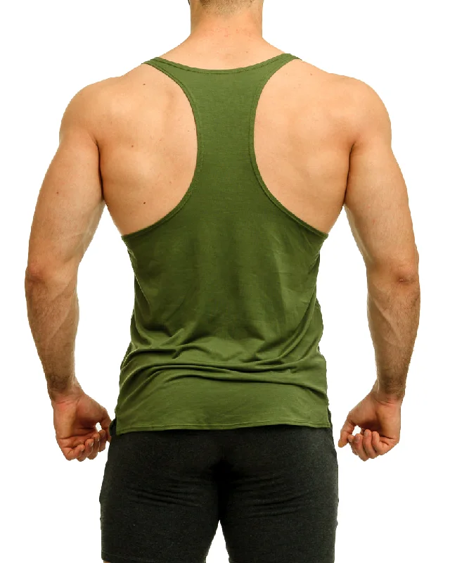 Olive Green Racer Tank Top