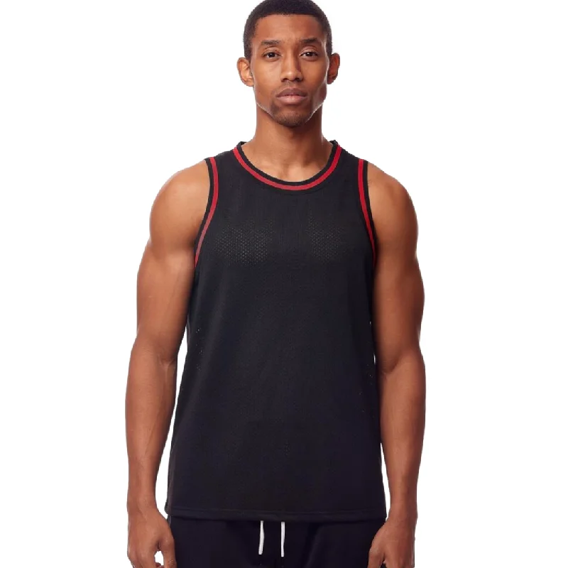 REBEL MINDS MESH TANK TOPS -BLACK