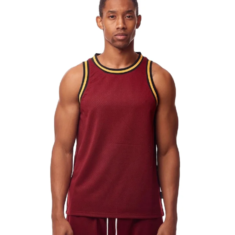 REBEL MINDS MESH TANK TOPS -BURGUNDY