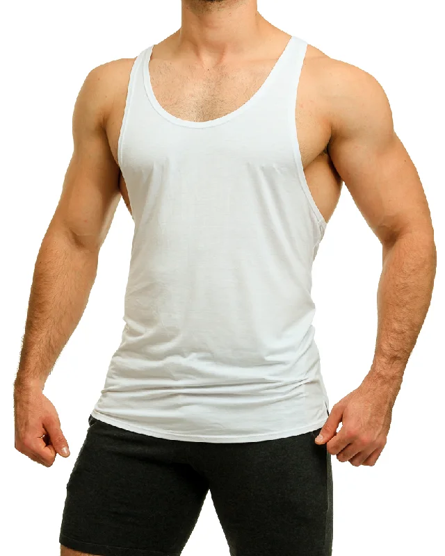 White Racer Tank Top